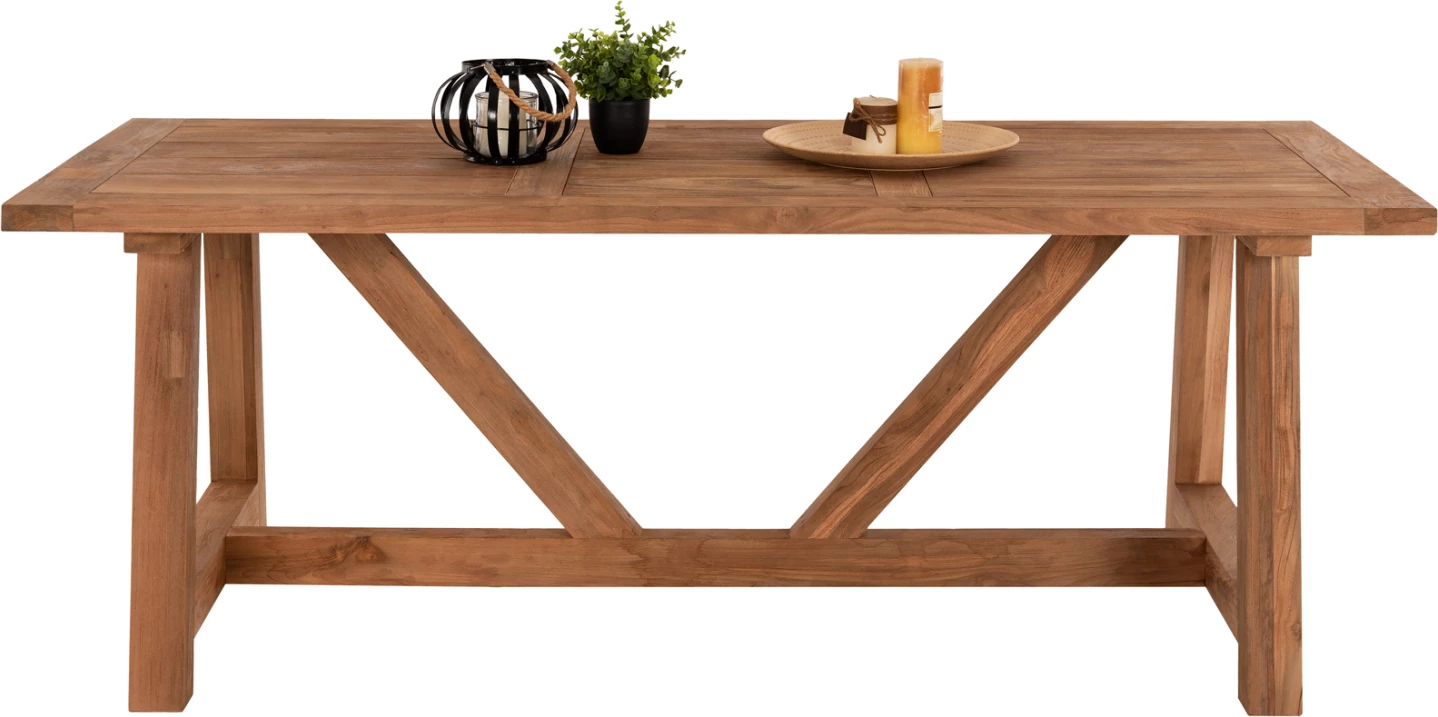 Jedilna miza iz recikliranega tikovega lesa v naravni barvi 200x90x75H cm