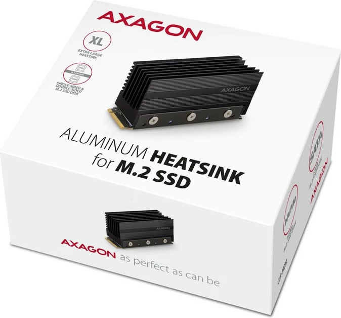Pasivni hladilnik za SSD M.2, AXAGON CLR-M2XL, aluminij, 22x80mm, črn Pasivni hladilnik za SSD M.2, AXAGON CLR-M2XL, aluminij, 22x80mm, črn