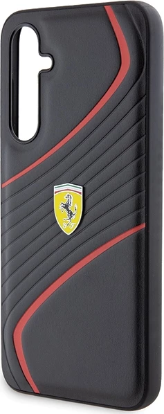 Ovitek z metalnim logotipom Ferrari Twist za Samsung Galaxy S23 FE, črn