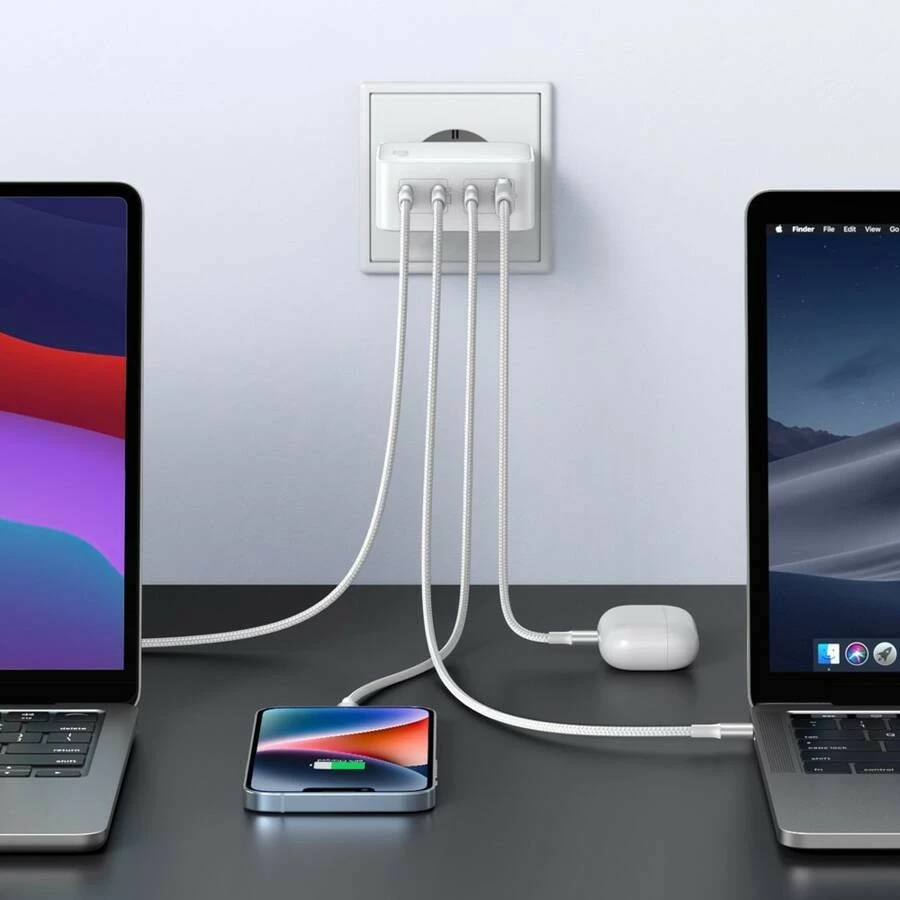 Univerzalni polnilec 100W GaN, 4 priključki USB-C/USB-A, bel — Ugreen Nexode Univerzalni polnilec 100W GaN, 4 priključki USB-C/USB-A, bel — Ugreen Nexode