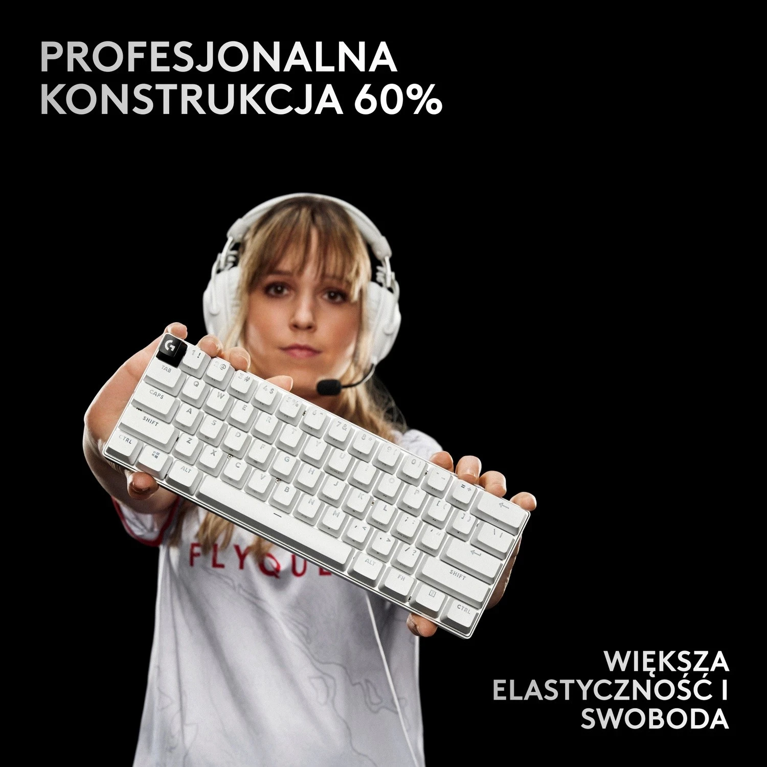 Mehanska tipkovnica z optično-tehnično stikalo Logitech G Pro X 60 Lightspeed, RGB, bela
