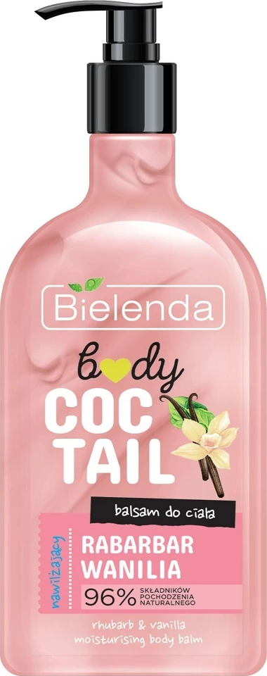 Vlažilni balzam za telo za ženske Body Cocktail Rabarbara + Vanilija, Bielenda, 400 ml