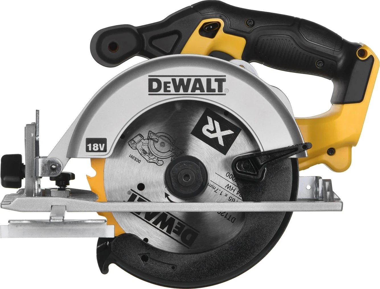 Rondna žaga, DeWALT DCS391NT, črna, srebrna, rumena