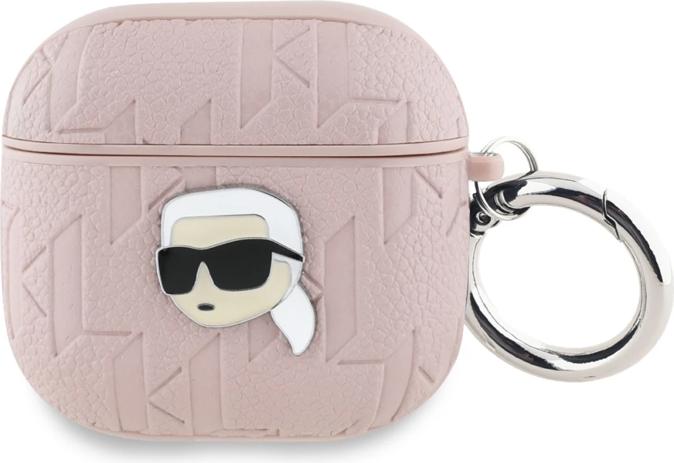 Ovitek z monogramom Karl Head za AirPods 4 Karl Lagerfeld, rožnat