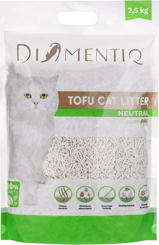 Leter za mačke Tofu Neutral Ultra, DIAMENTIQ, 2,5 kg
