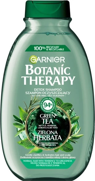 Čistilen in osvežujoč šampon Garnier Botanic Therapy z zelenim čajem, evkaliptusom in agrumi, 400 ml