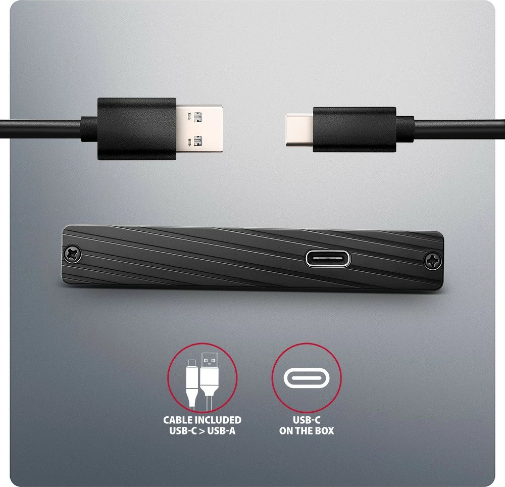 Računalniško ohišje za zunanje diske AXAGON EE25-XA6C, 2,5", USB-C 3.2 Gen 1, aluminij, črno Računalniško ohišje za zunanje diske AXAGON EE25-XA6C, 2,5", USB-C 3.2 Gen 1, aluminij, črno