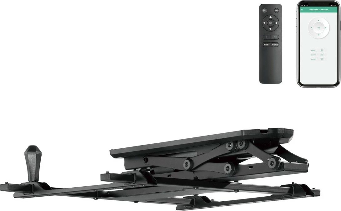 Električni stropni nosilec za TV Maclean MC-880T, 32–70 inč, do 35 kg, črn