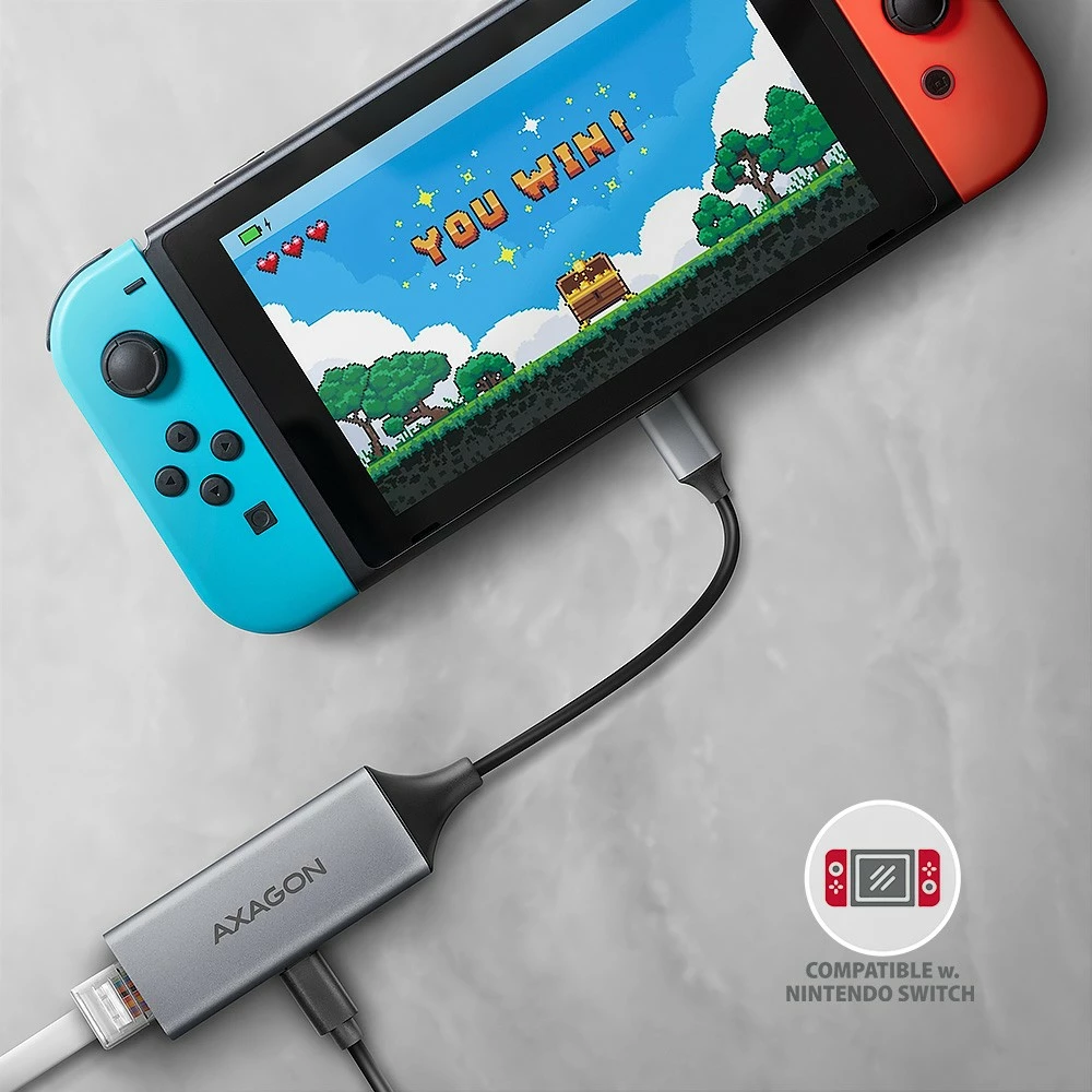 Omrežna kartica AXAGON ADE-TXPD, USB-C 3.2 Gen 1, Gigabit Ethernet, Power Delivery 100W, siva Omrežna kartica AXAGON ADE-TXPD, USB-C 3.2 Gen 1, Gigabit Ethernet, Power Delivery 100W, siva