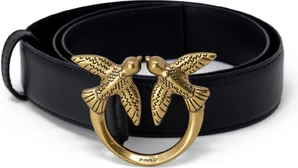 Usnjen pas Pinko, ženski, črn