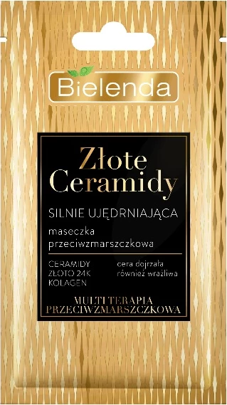 Maska za obraz z zlatimi ceramidi Bielenda Golden Ceramides Strong Firming Anti-Wrinkle, 8 g
