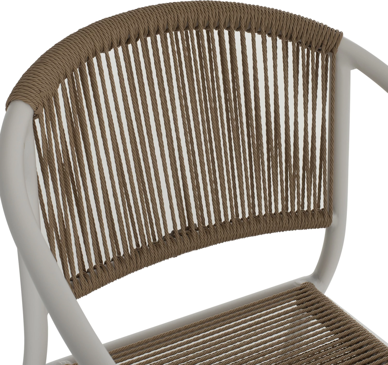 Aluminijasti naslanjač bel z PE ratanom FH5856.01 57x63x80H cm