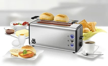 Toaster Onyx Duplex 4 rezine, 1400 W, inox/črn - UNOLD