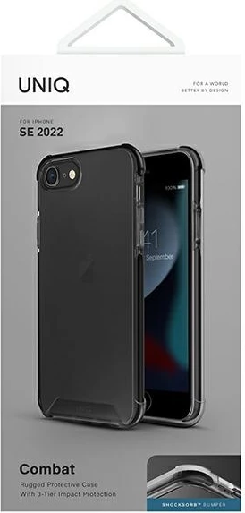 Ovitek za telefon UNIQ Combat za iPhone 7/8/SE 2020/SE 2022, črn