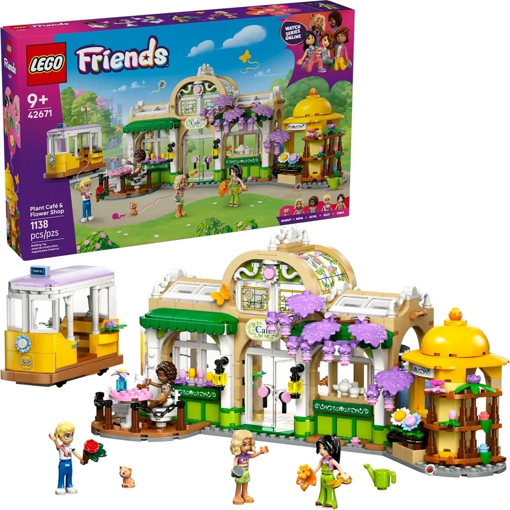 Set za gradnjo Plant Café & Flower Shop LEGO Friends 42671, 1138 kosov, za otroke 9+ let