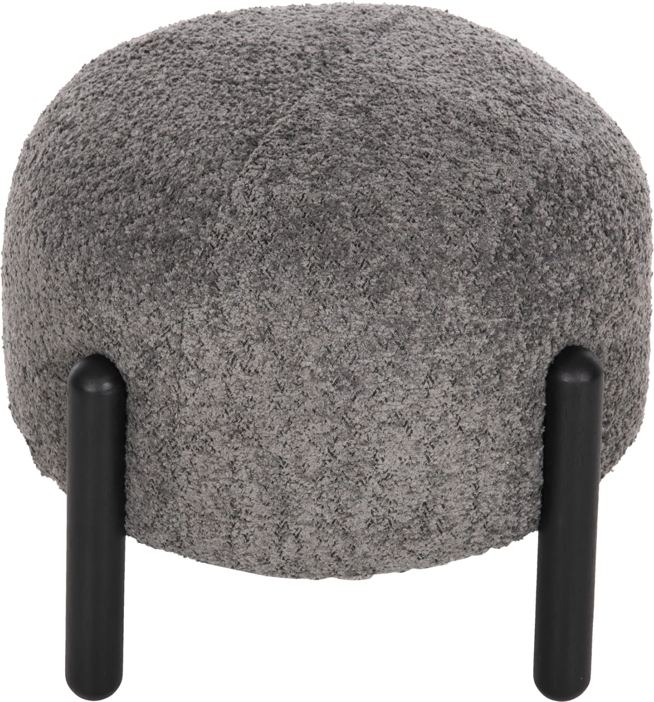 Okrogli stol EWAN FH9596.01 iz sive boucle tkanine s črnimi kovinskimi nogami Φ45x36Hcm