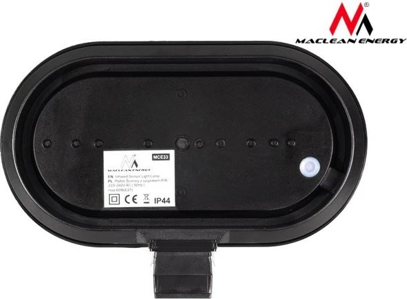 Stenska svetilka s senzorjem gibanja, Maclean MCE33, 60W, E27, črna