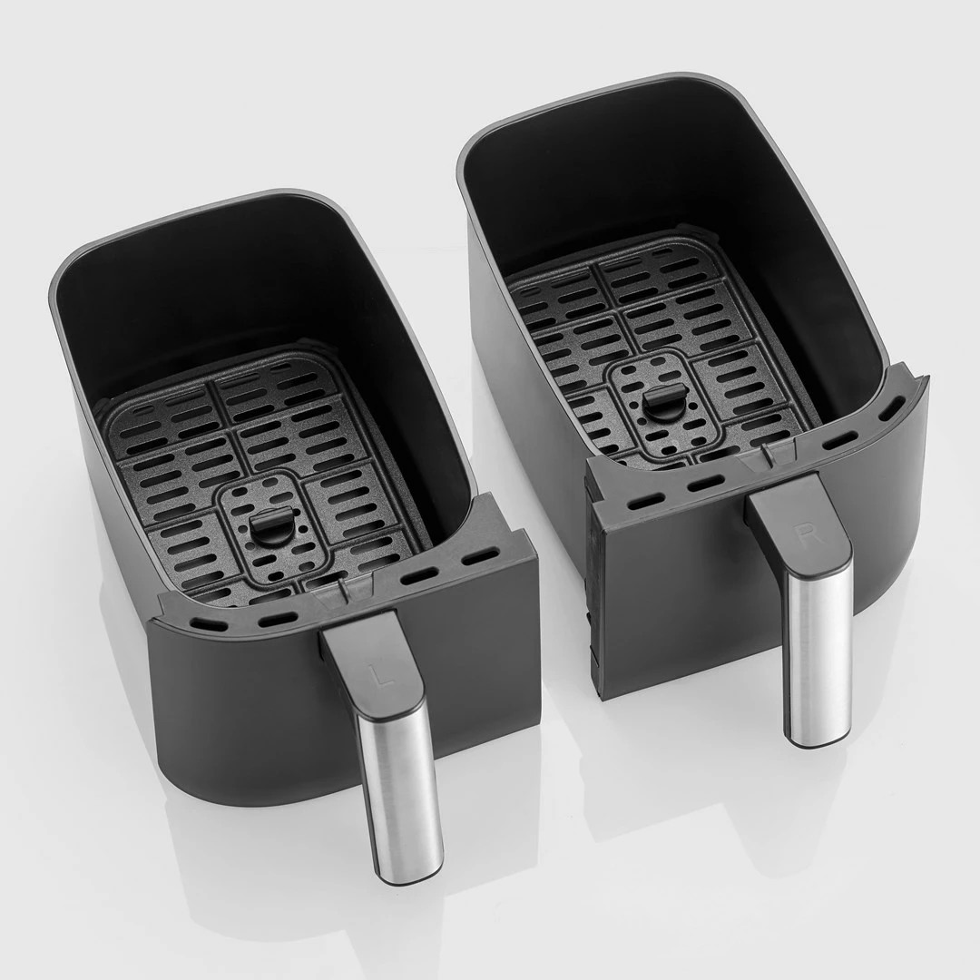 Friteza na vroč zrak Severin FR 2453, 3,25 L, dvojna, na dotik, črno/srebrna