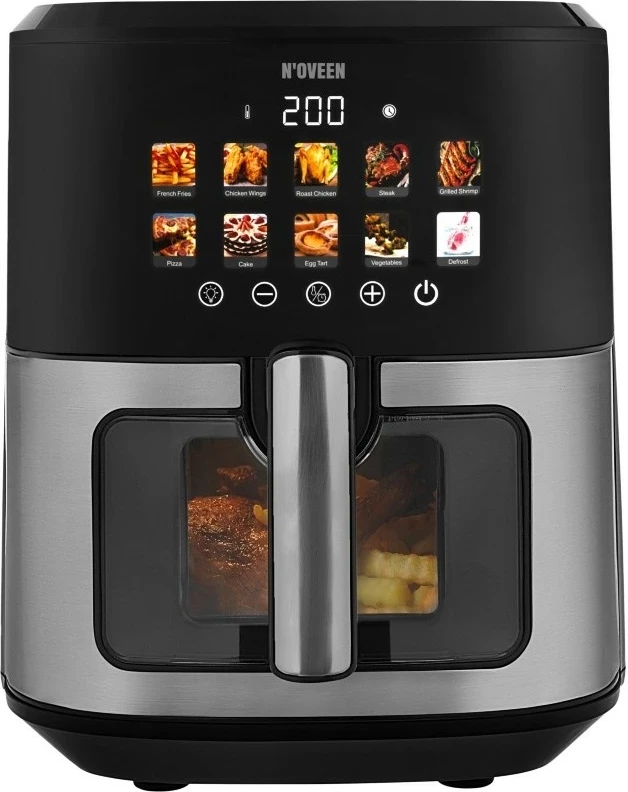 Friteza na vroči zrak N'OVEEN X-LINE AF770, 6,5 L, črno-srebrna