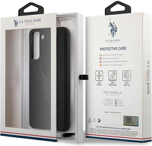 Ovitek za telefon silikon On Tone za Samsung Galaxy S21+, U.S. Polo Assn. USHCS21MSLHRTBK, črn