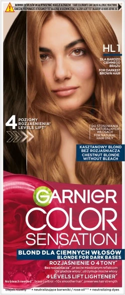 Barva za lase Blond Kostanjeva HL1, Garnier Color Sensation, 1 kos