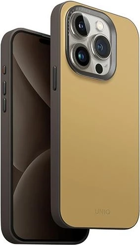 Ovitek za iPhone 15 Pro Max 6,7", MagClick, UNIQ Lyden DS, rumeno-siv