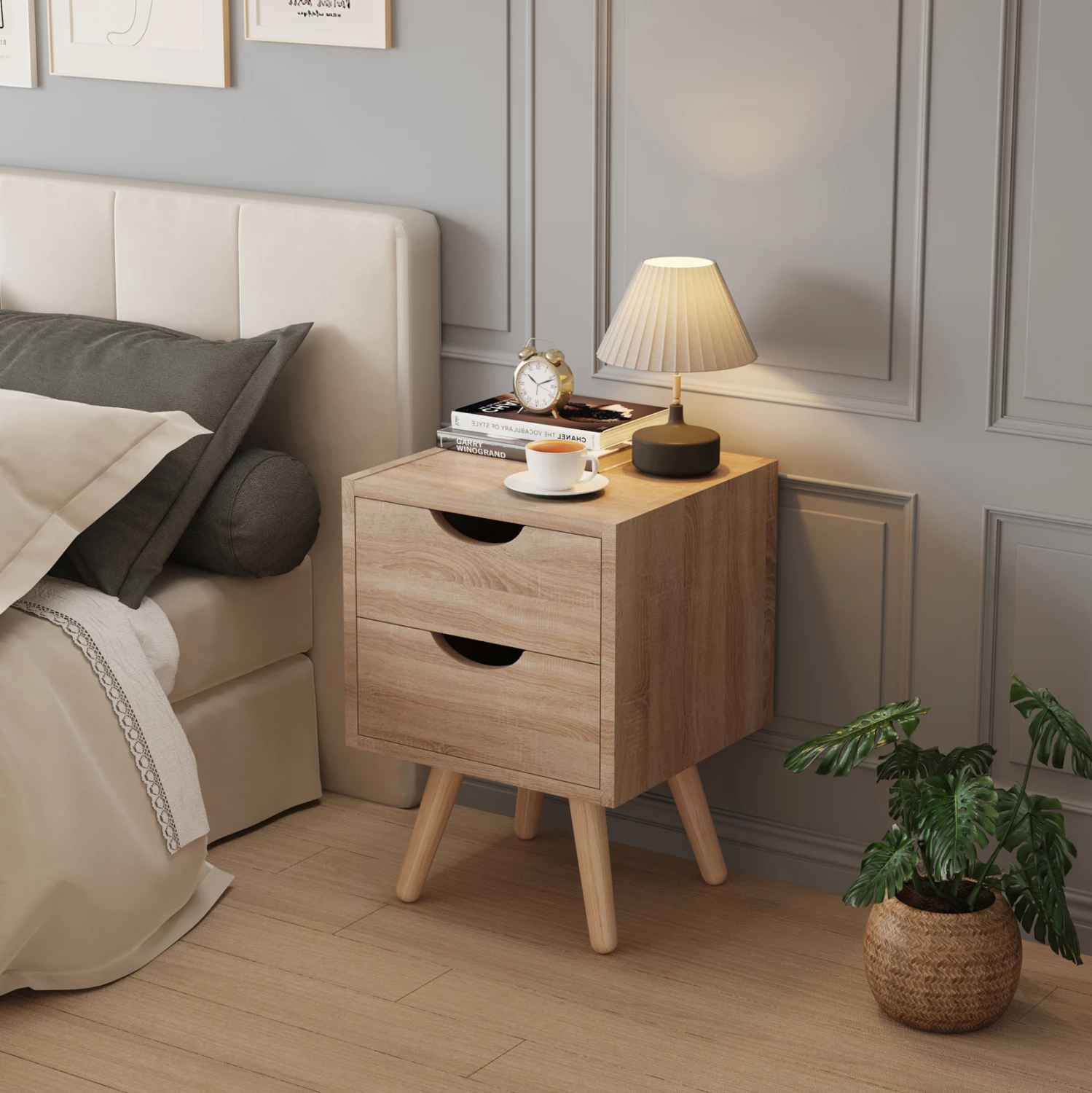 Nočna omarica DINKL FH2472.01 melamin-2 predala- sonama 29,7x29,7x45Hcm