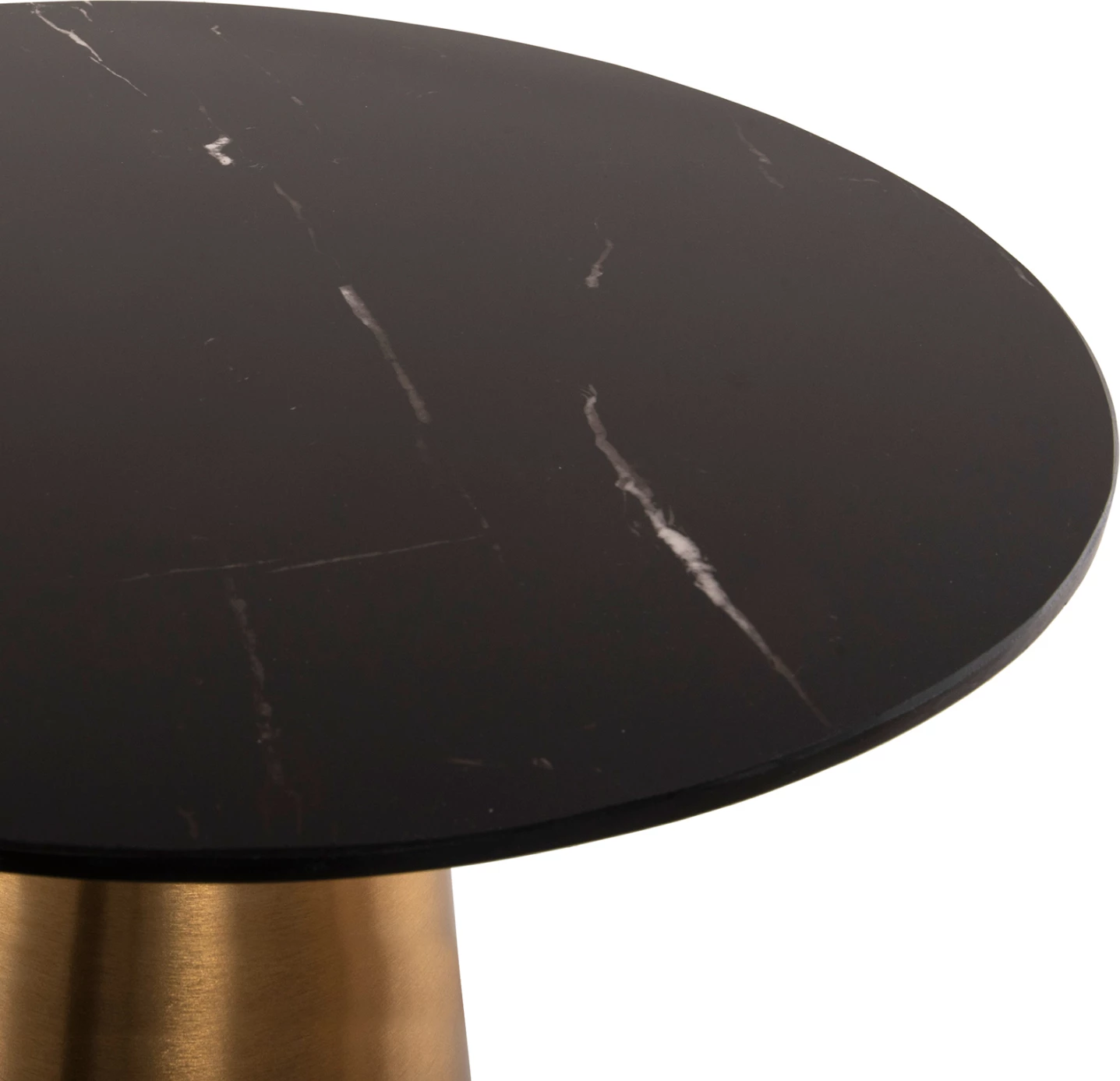 Stranske mize 2 kosa RENGI FH9665 kovina v zlato-črni keramični vrh Φ56&Φ43 cm