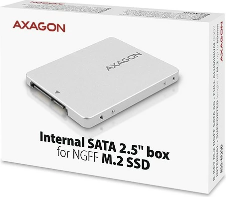 Notranje računalniško ohišje za SSD M.2 SATA, 2,5", AXAGON RSS-M2SD, srebrno Notranje računalniško ohišje za SSD M.2 SATA, 2,5", AXAGON RSS-M2SD, srebrno