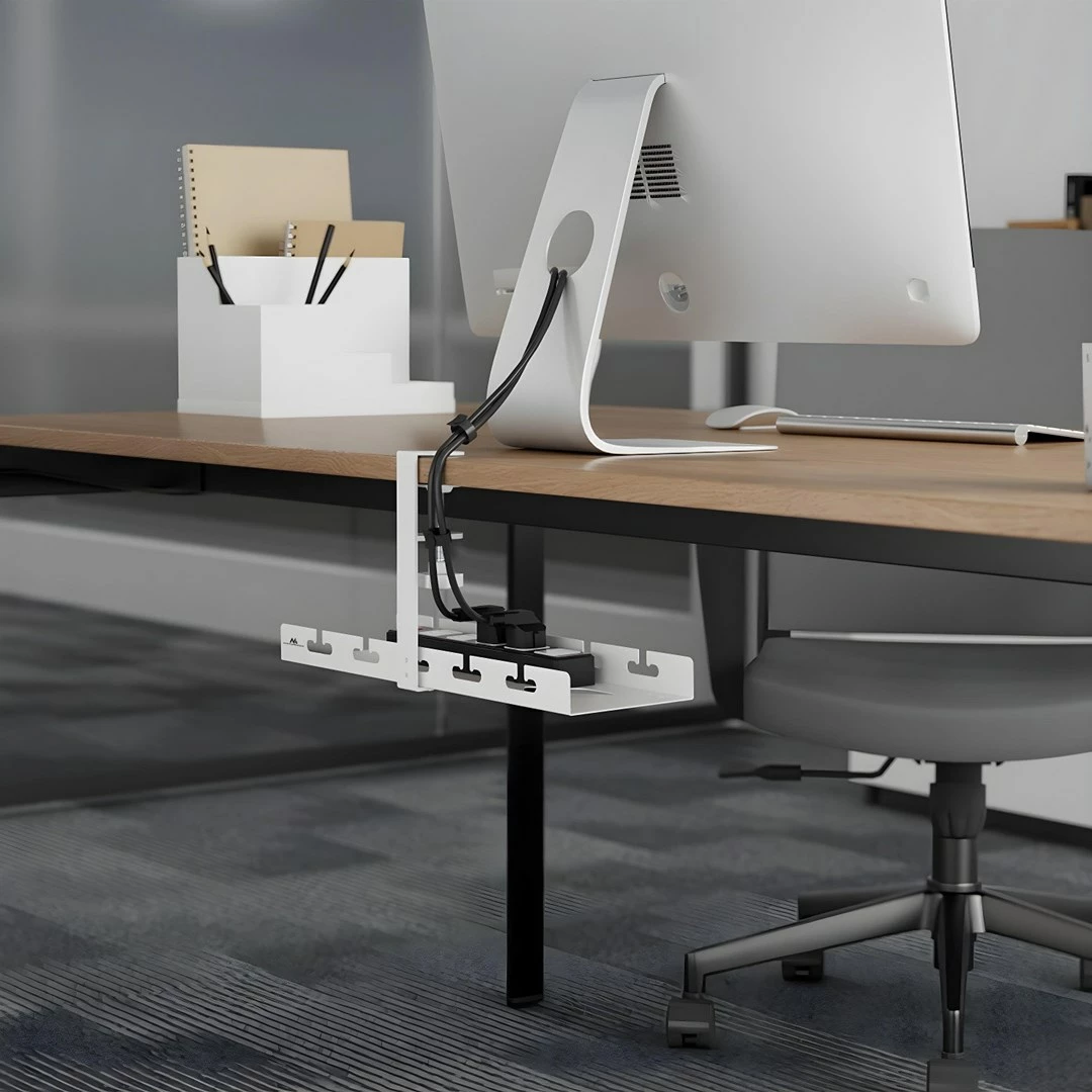 Organizator kablov pod mizo Maclean MC-105 W, jeklo, bel