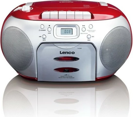 Radio/CD predvajalnik Lenco SCD-420, 2 zvočnika, LCD, rdeče/črn Radio/CD predvajalnik Lenco SCD-420, 2 zvočnika, LCD, rdeče/črn