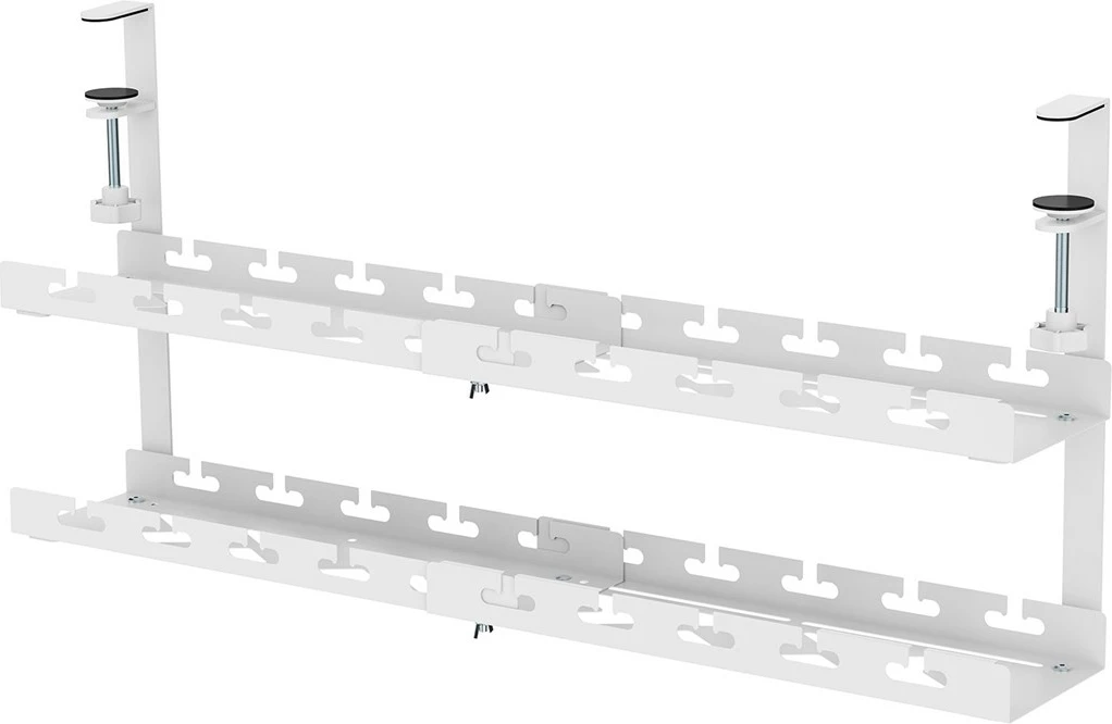 Organizator kablov pod mizo Maclean MC-102 W, 2 nivoja, jeklo, bel