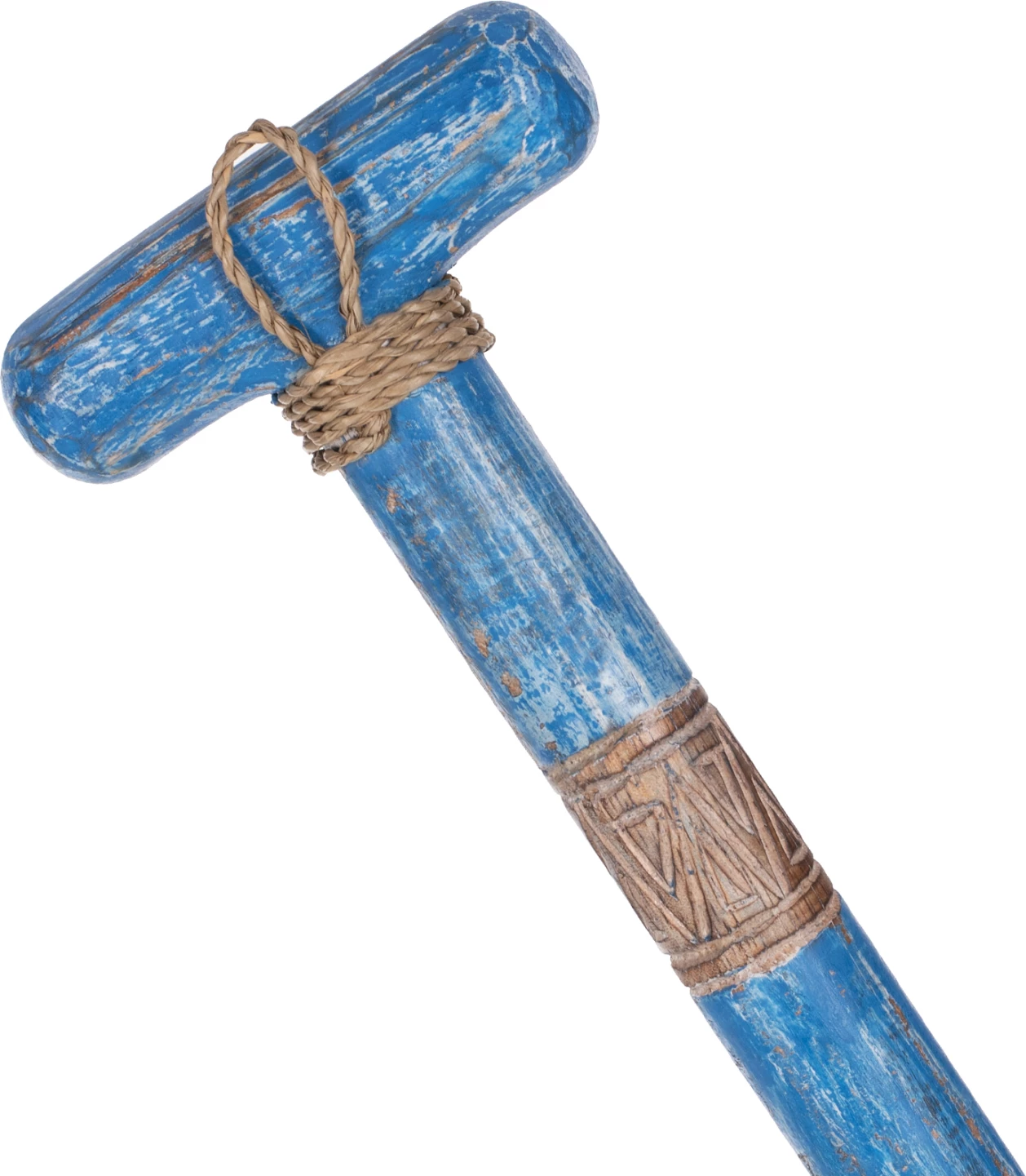 Stenska dekoracija FH7709.04 iz masivnega albasia lesa modra 16,5x100 cm