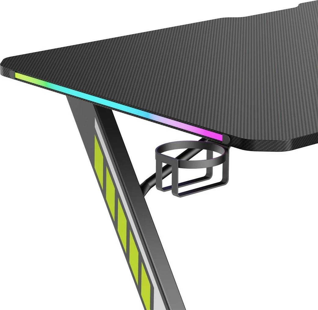 Gaming miza 120x60 cm, LED RGB, Maclean NanoRS RS102, črna