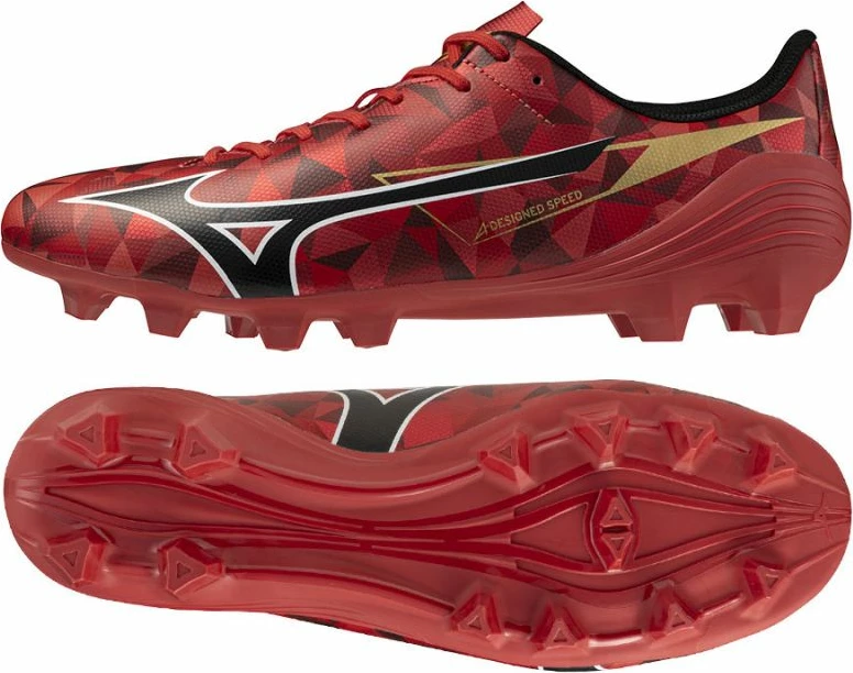 Nogometni čevlji Mizuno Alfa II Select FG, rdeči, unisex