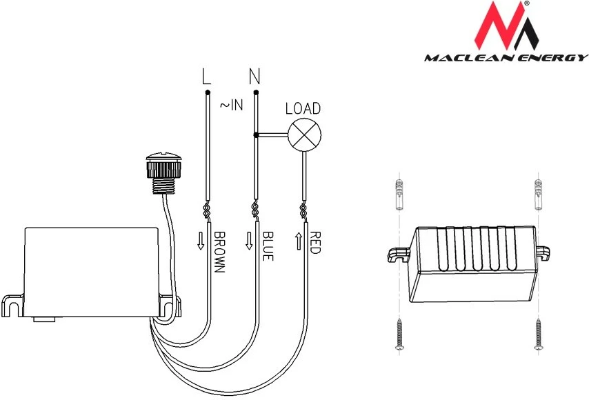 Zunanji senzor mraka Maclean MCE34, 2000 W, bel