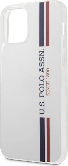 Ovitek za telefon za iPhone 12 mini (5,4"), Tricolor, bel, U.S. Polo Assn. USHCP12SPCUSSWH