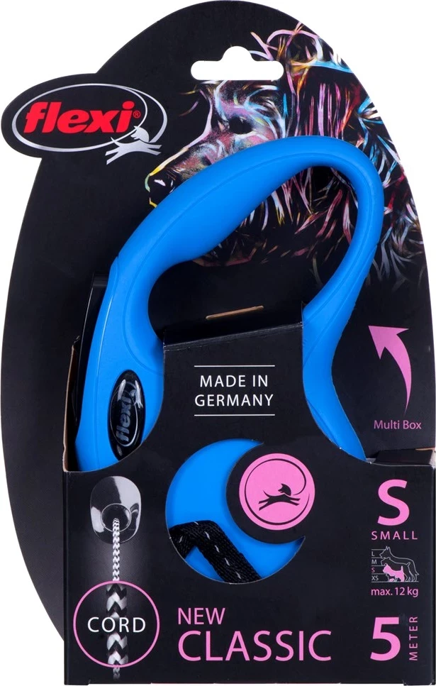 Raztegljiva povodec Flexi za psa, 5 m, modra