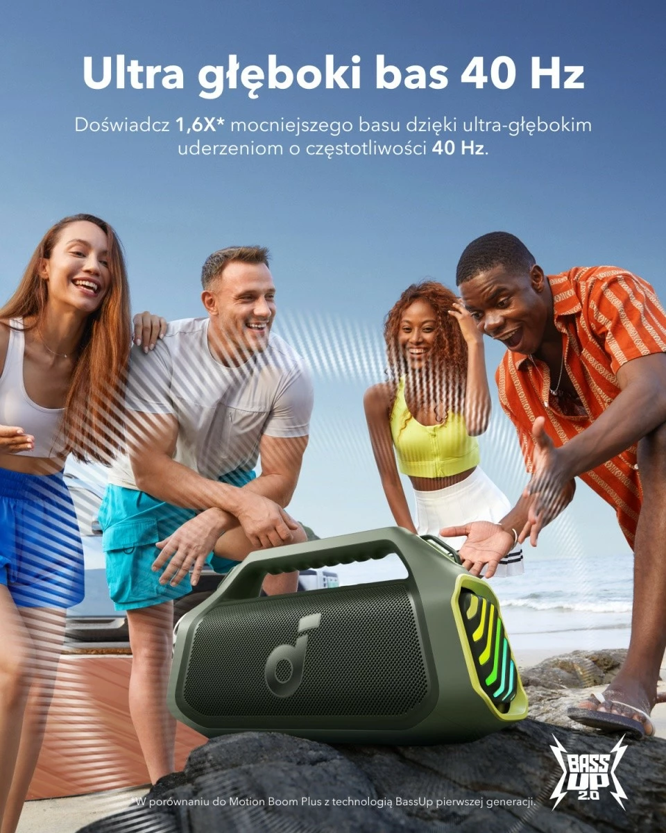 Prenosni zvočnik Anker Soundcore Boom 2 Plus, Bluetooth, 140W, 24 ure, zelen