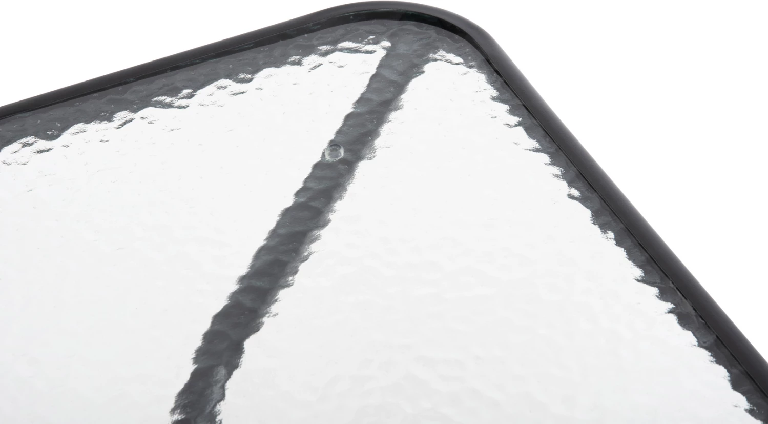 Zunanji kvadratni miza FIGO FH5036.03 iz črnega kovinsko-steklenega materiala 70Χ70Χ70H cm