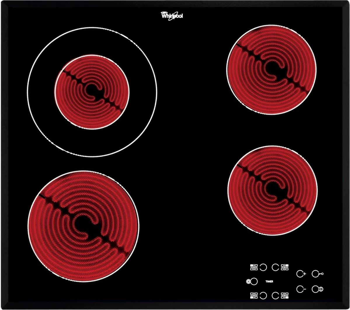 Keramična kuhalna plošča, 4 kuhališča, na dotik, črna, Whirlpool AKT8130BA