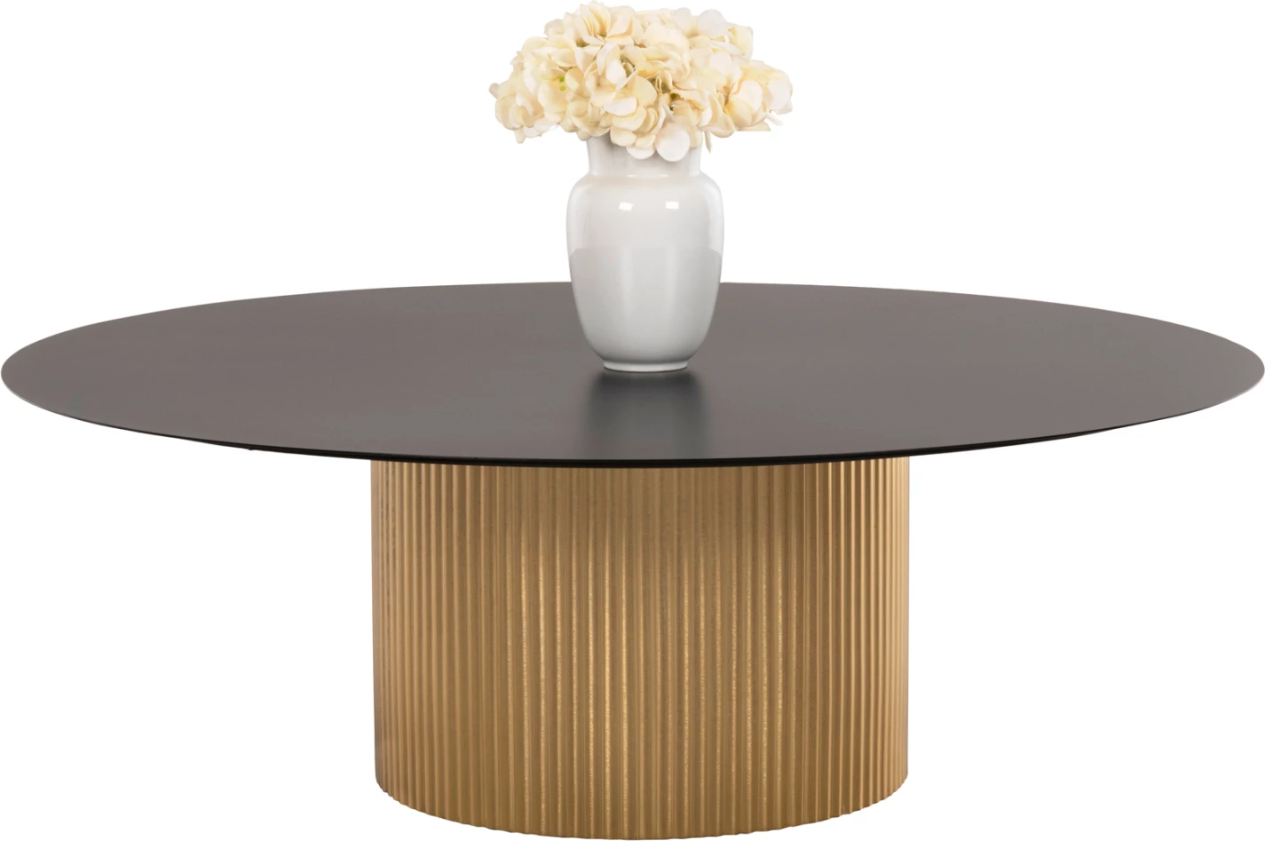 Klubska miza CLAD FH9673 kovinska v zlati in črni barvi vrh Φ110x38Hcm