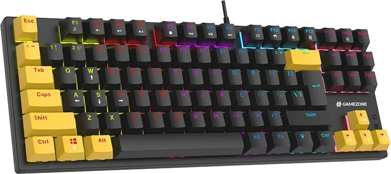 Set mehanska tipkovnica in miška GAMEZONE HORNET87 Tracer, USB, črna