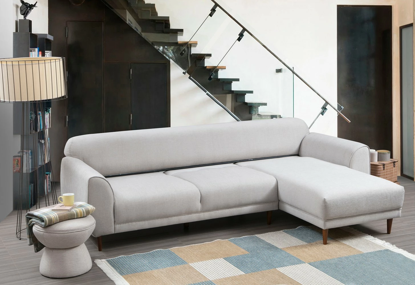 Kotna sedežna garnitura z ležiščem Atelier del Sofa, desna, bež