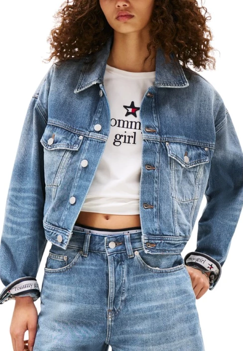 Jakna ženska Tommy Hilfiger Jeans, modra