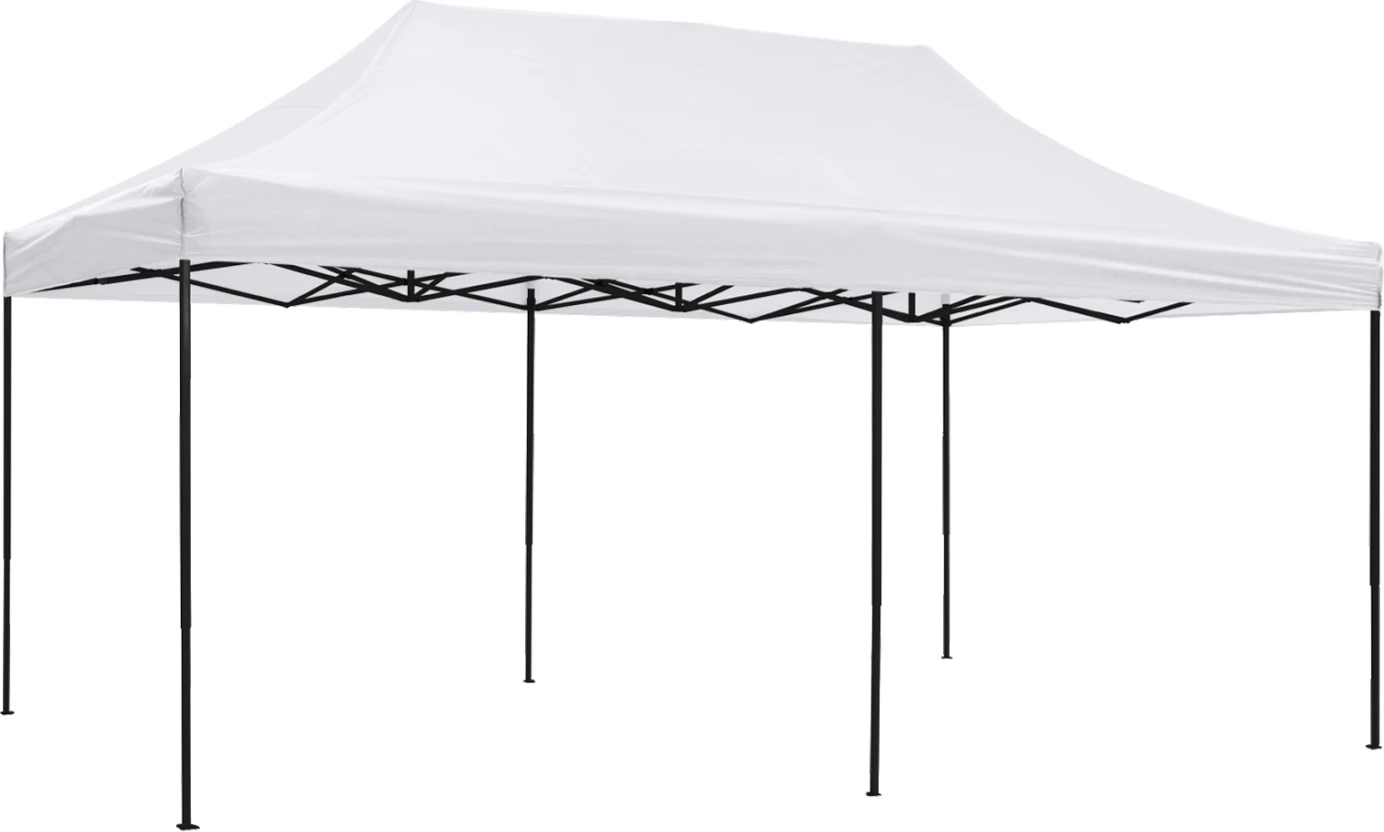 Zložljiv kovinski paviljon MATTHEW FH6312 s črnim okvirjem in belo senčnico 3x6x3,10Hm