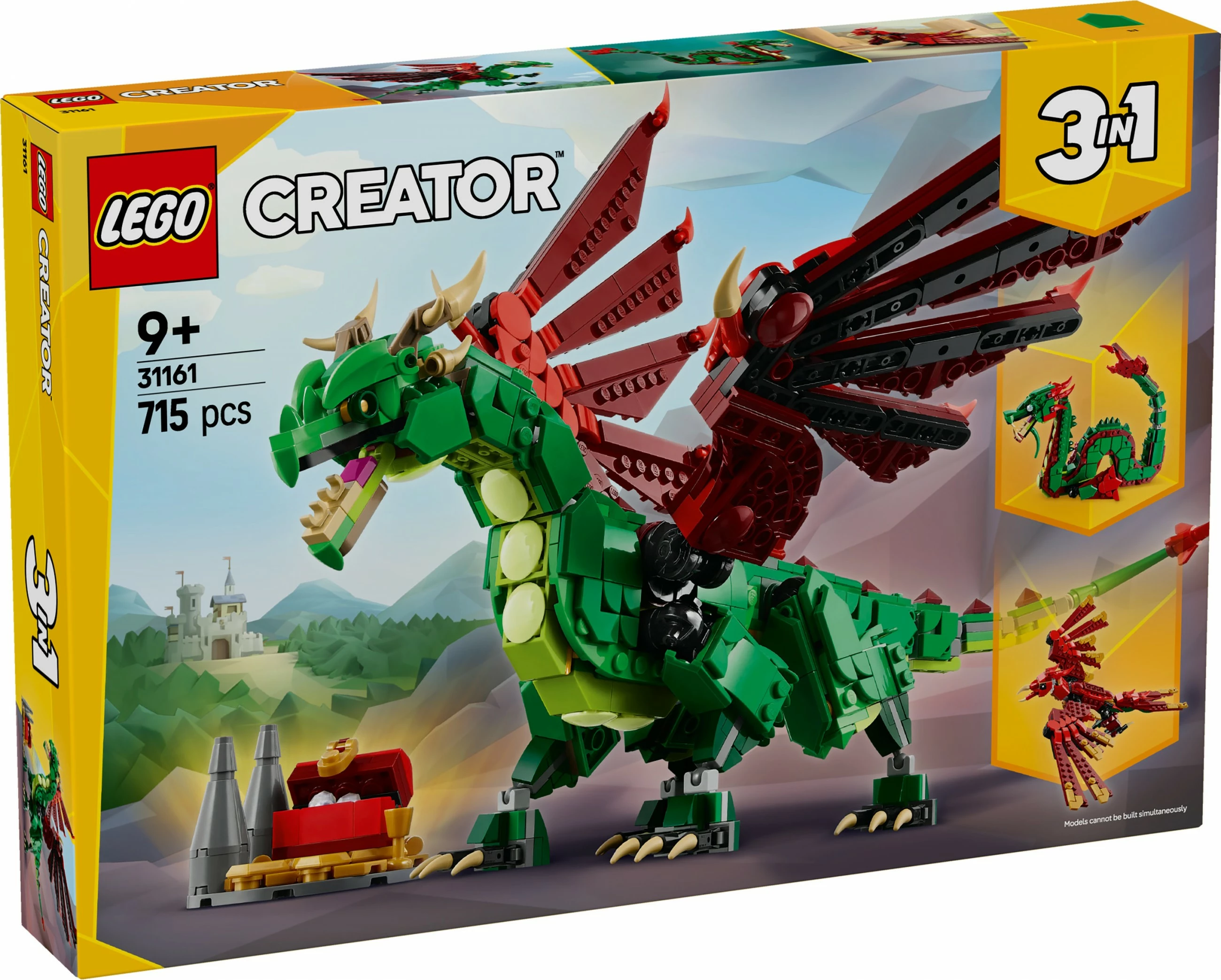 Zgradbeni set Zeleni zmaj LEGO Creator 31161, večbarven