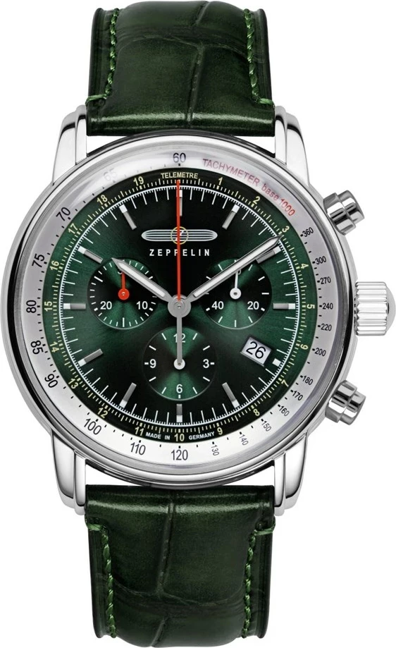 Elegantna moška ročna ura Zeppelin LZ 14 Marine 8888-4, quartz, zelena