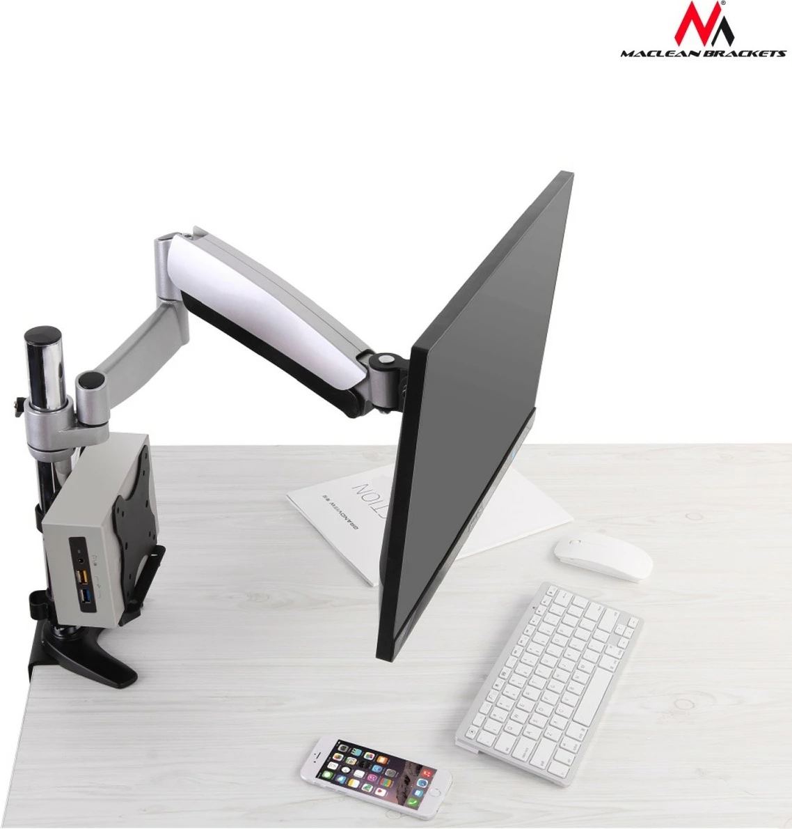 Nosilec za mini računalnik Maclean MC-720, črn