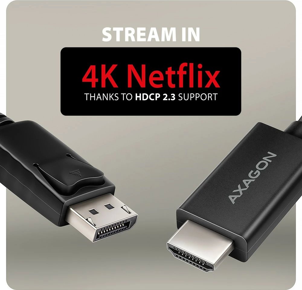 Aktivni kabel/adapter DisplayPort na HDMI AXAGON RVD-HI20C2, 1,8 m, 4K/60 Hz, črn Aktivni kabel/adapter DisplayPort na HDMI AXAGON RVD-HI20C2, 1,8 m, 4K/60 Hz, črn